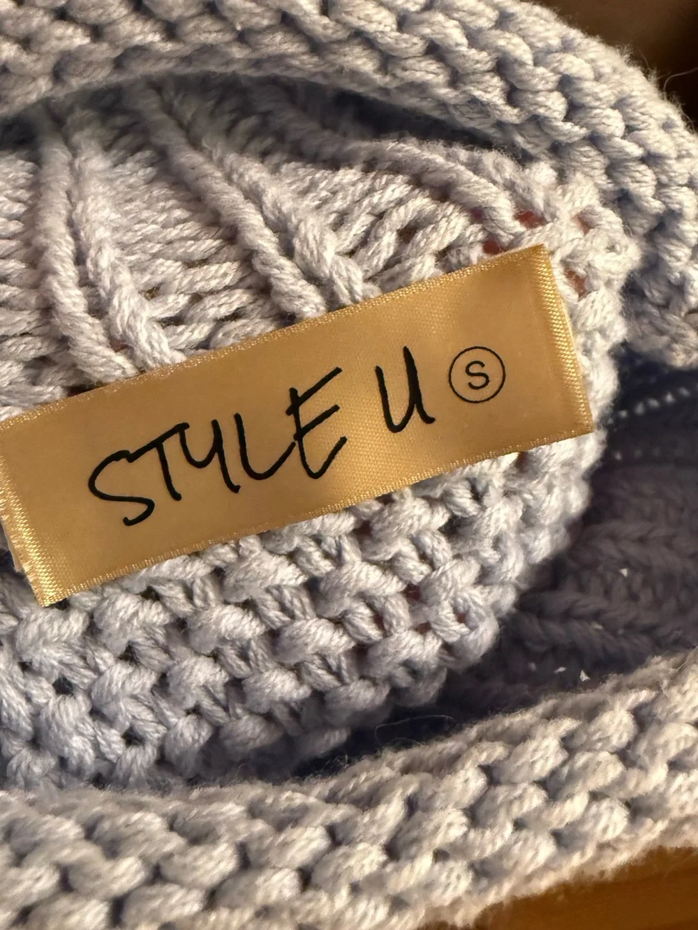 Light Blue Knit Turtleneck Summer Sweater - Women's Cowl & Turtleneck